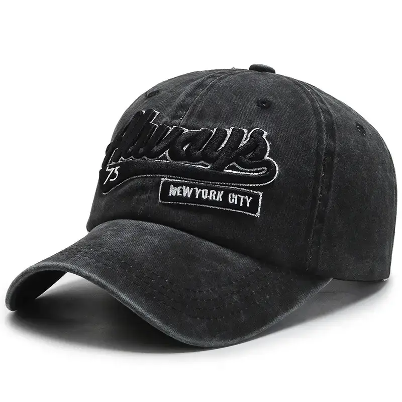 Men's Maroon Washed Denim Baseball Cap with "Alvariz" Logo - Image 2