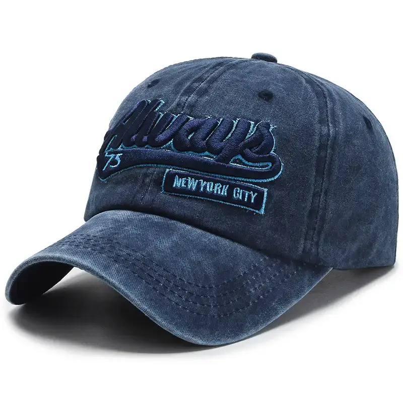 Men's Maroon Washed Denim Baseball Cap with "Alvariz" Logo - Image 3