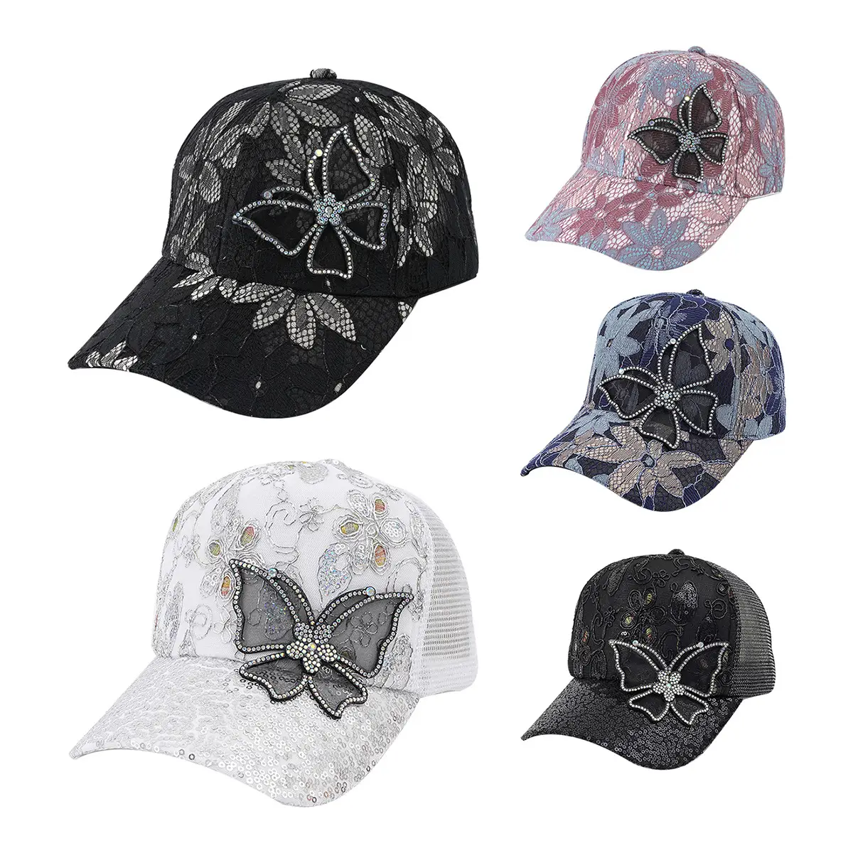 Cross-Border Women's Butterfly Rhinestone Baseball Cap - Image 6