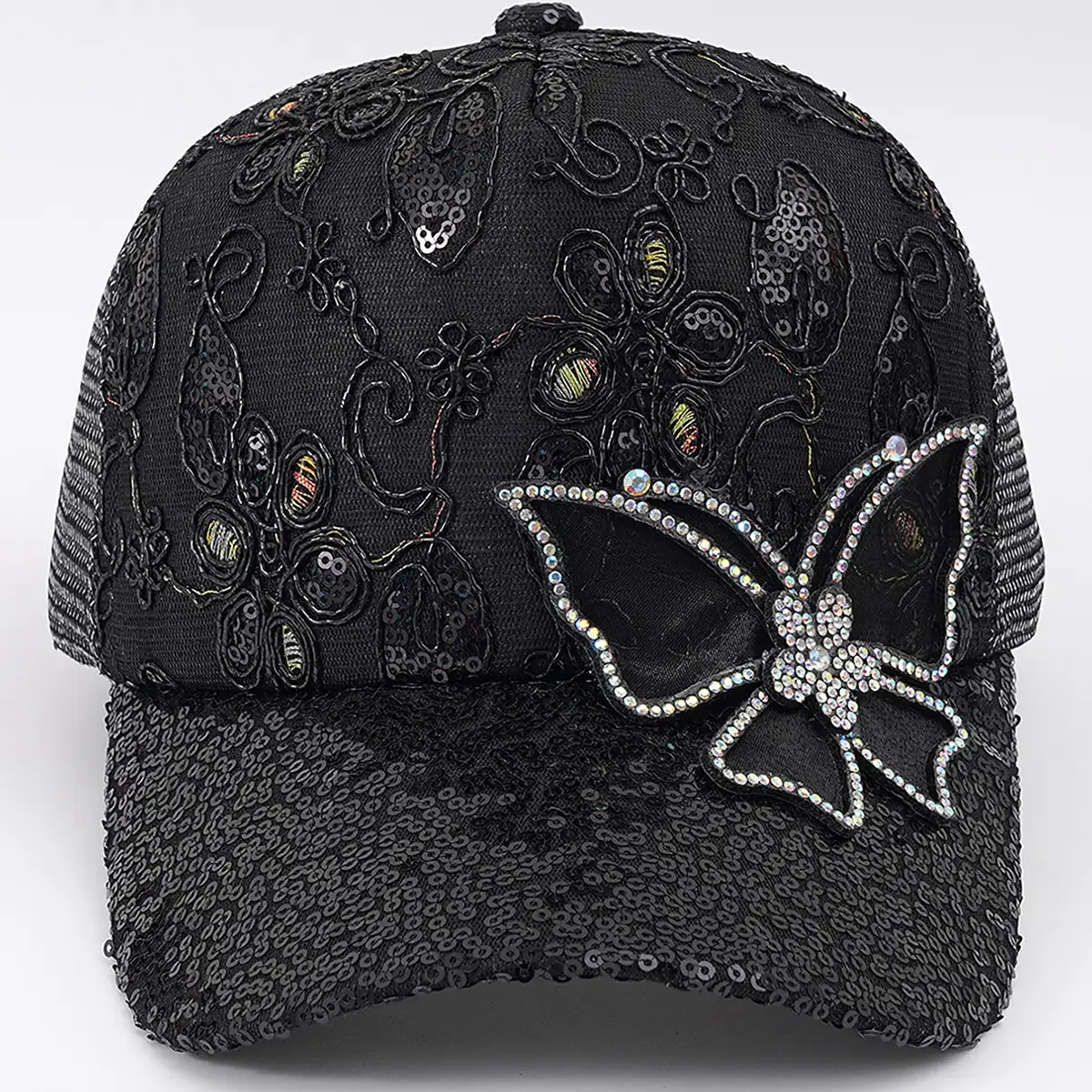 Cross-Border Women's Butterfly Rhinestone Baseball Cap — feature 3
