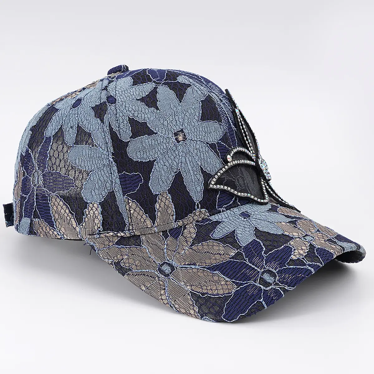 Cross-Border Women's Butterfly Rhinestone Baseball Cap — feature 5