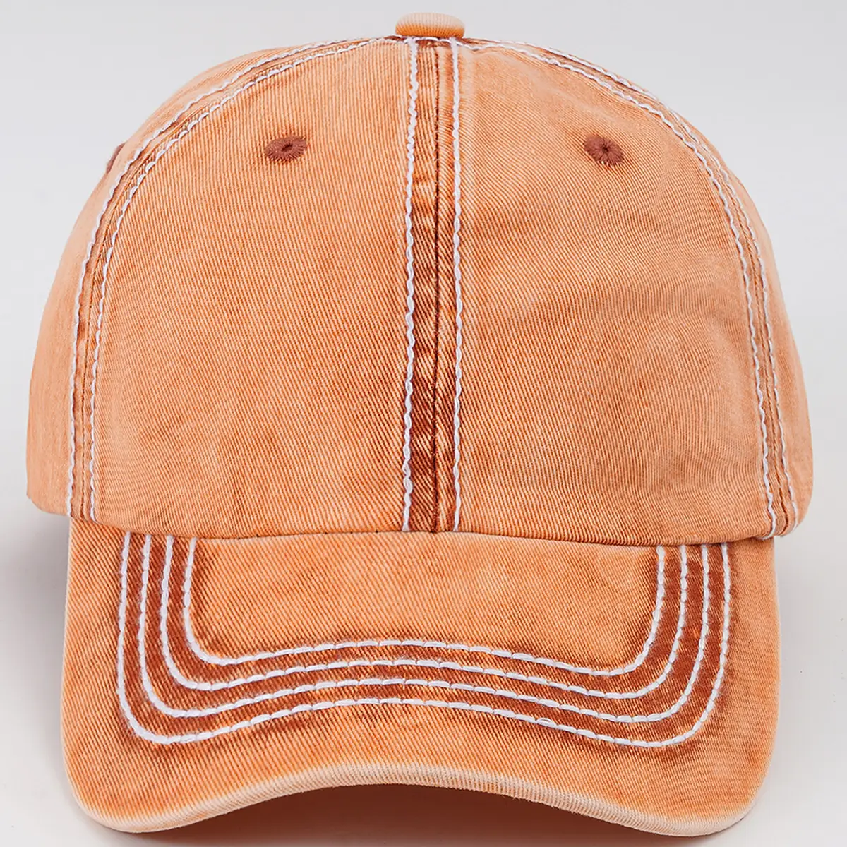 Orange Washed Baseball Cap for Men Women Casual Date — feature 7