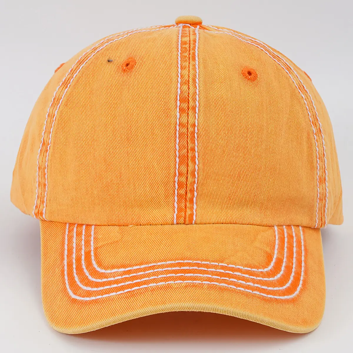 Orange Washed Baseball Cap for Men Women Casual Date — feature 8
