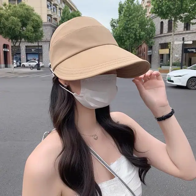 Women's Ice Silk Sun Hat with Tie Ponytail - Image 6