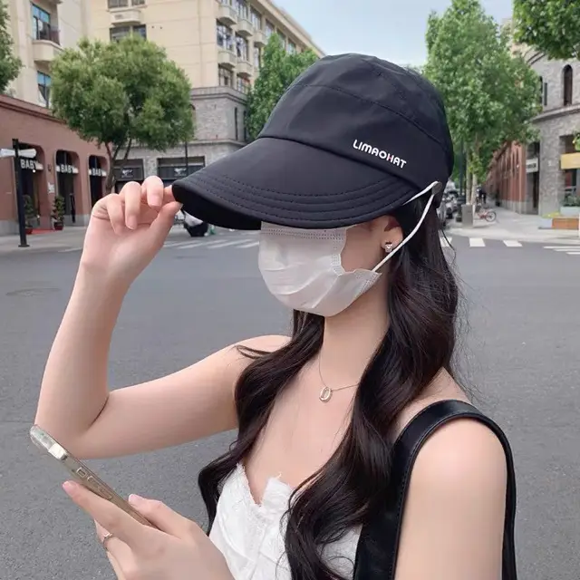 Women's Ice Silk Sun Hat with Tie Ponytail - Image 7