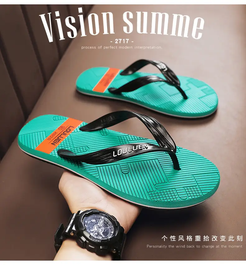 New 2024 Men's Green Foam Flip Flops — feature 5