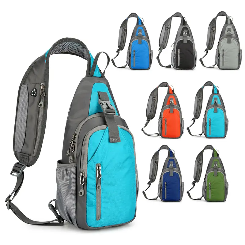 Men's Grey Crossbody Sports Bag Large Capacity - Image 9