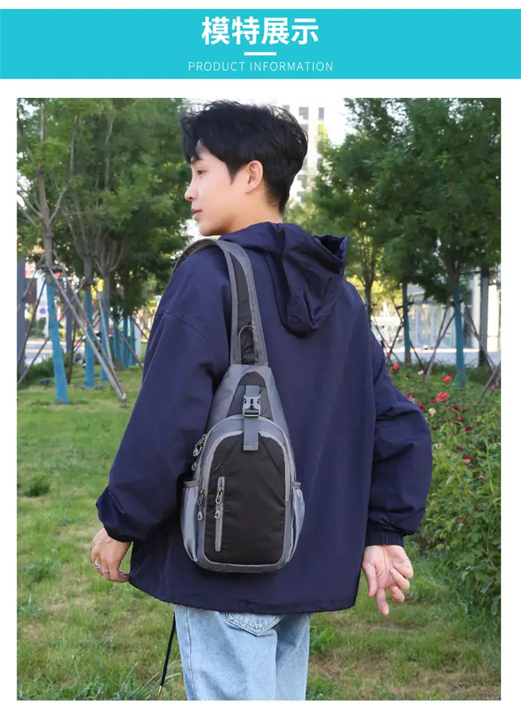 Men's Grey Crossbody Sports Bag Large Capacity — feature 15