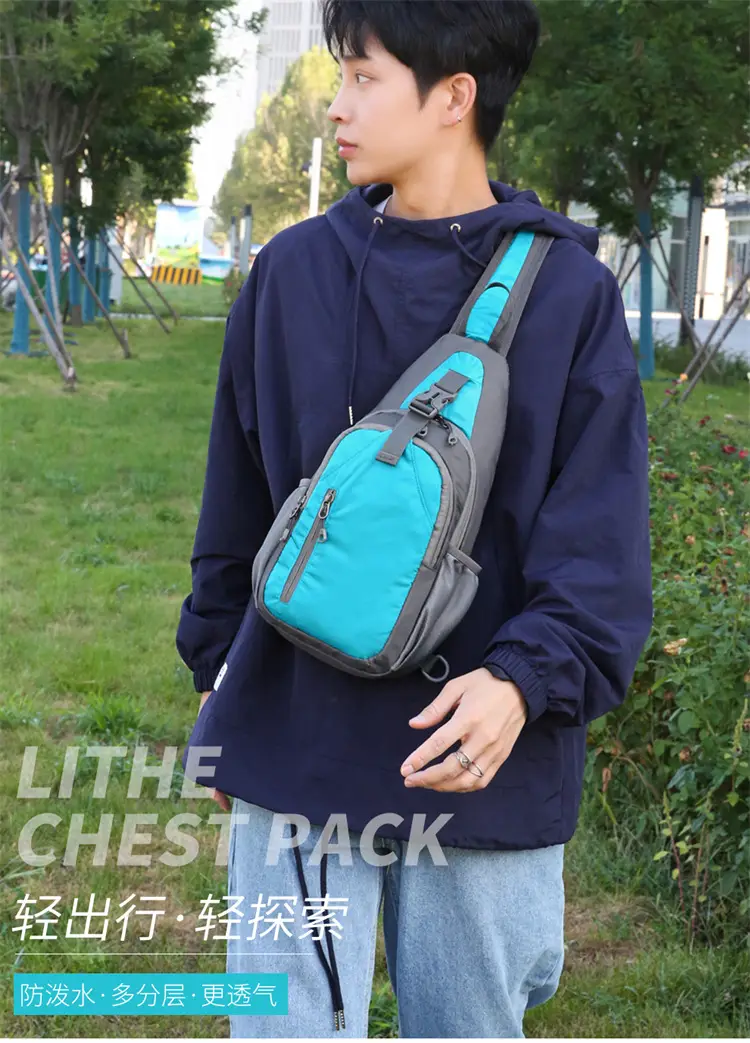 Men's Grey Crossbody Sports Bag Large Capacity — feature 2