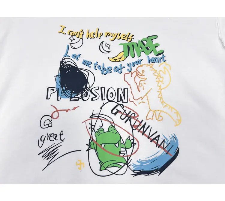 Kids Cotton Short Sleeve T-Shirt with Cartoon Print — feature 7