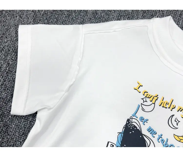 Kids Cotton Short Sleeve T-Shirt with Cartoon Print — feature 8