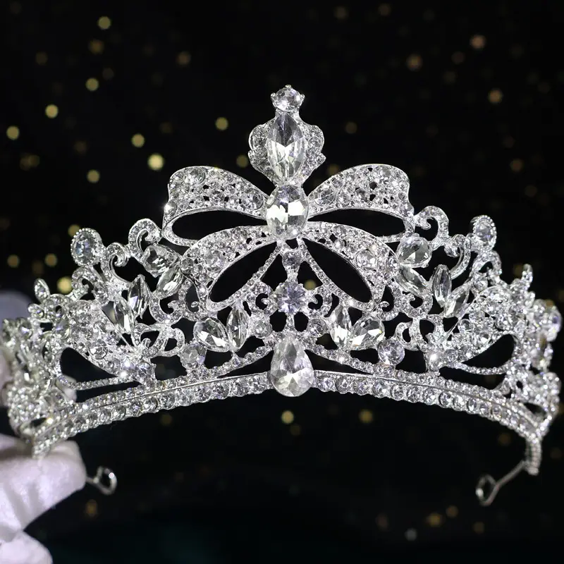 Silver Crystal Bridal Crown for Women - Image 2