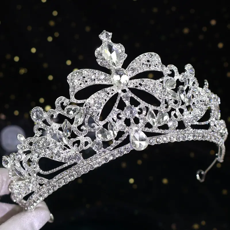 Silver Crystal Bridal Crown for Women - Image 3