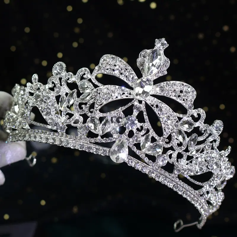 Silver Crystal Bridal Crown for Women — feature 2