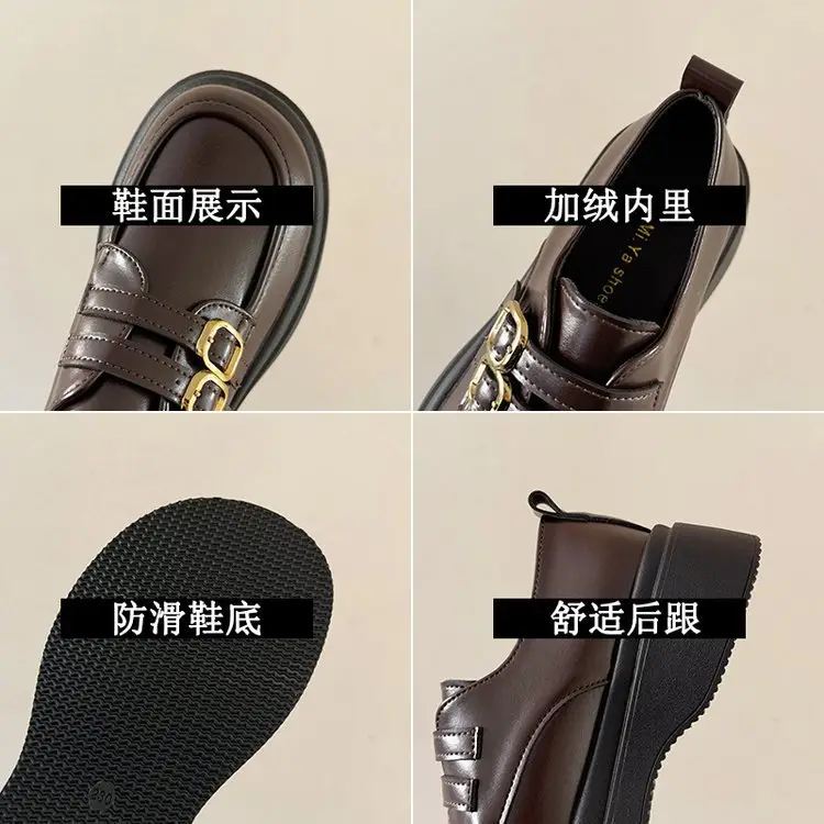 Women British Leather Platform Loafers Black 2024 — feature 4