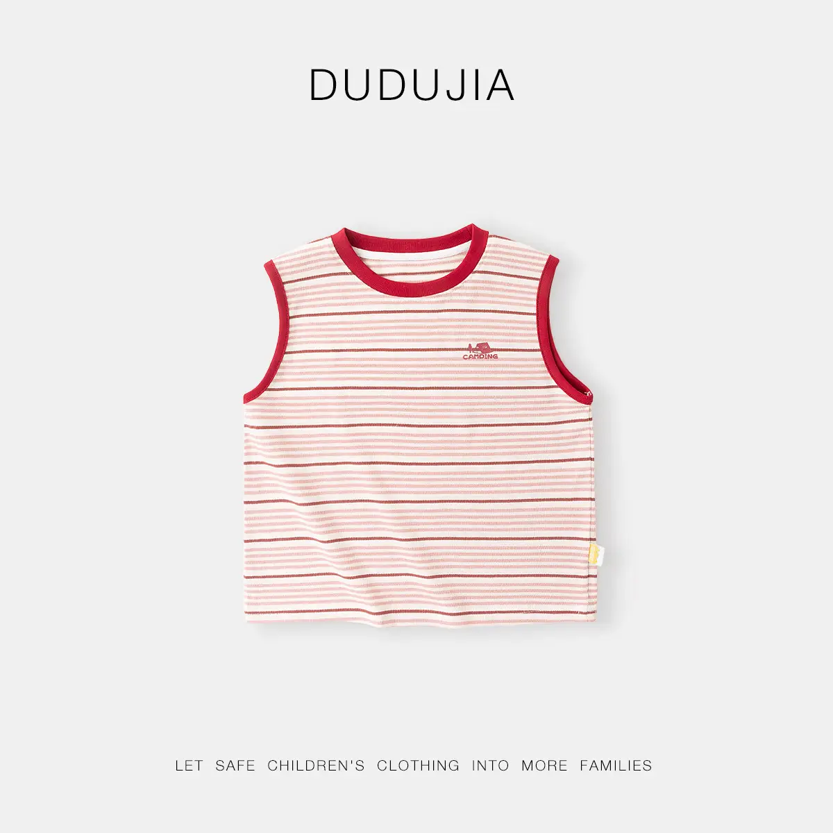 Men Olive Green Striped Sleeveless Top with Logo - Image 6