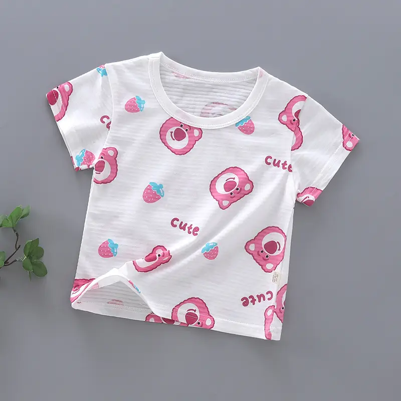 Baby Cotton T-Shirt with Dinosaur Print White - Image 10