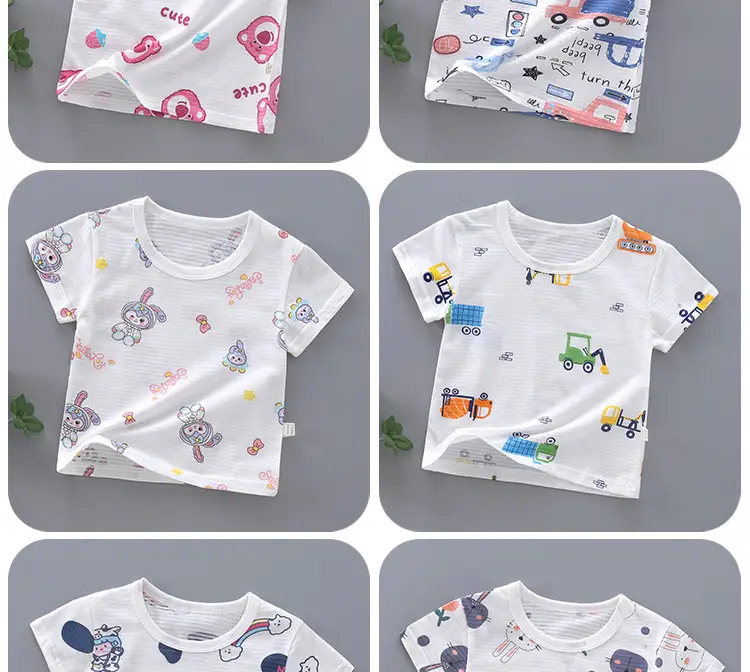 Baby Cotton T-Shirt with Dinosaur Print White — feature 12