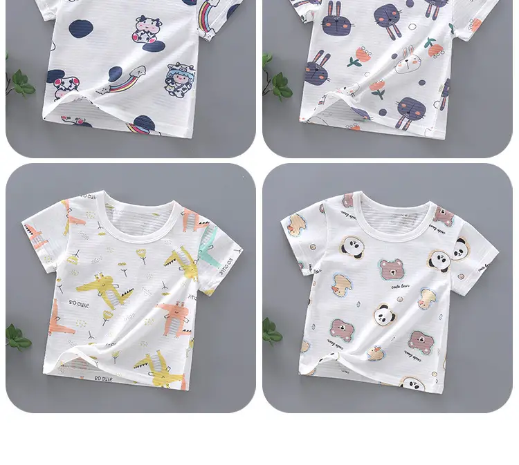 Baby Cotton T-Shirt with Dinosaur Print White — feature 13