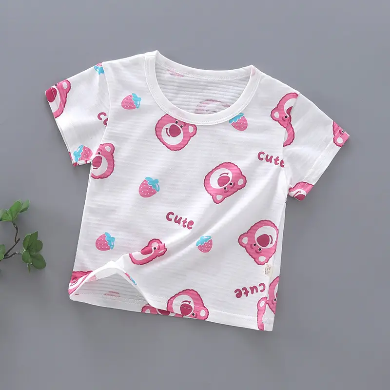 Baby Cotton T-Shirt with Dinosaur Print White - Image 5