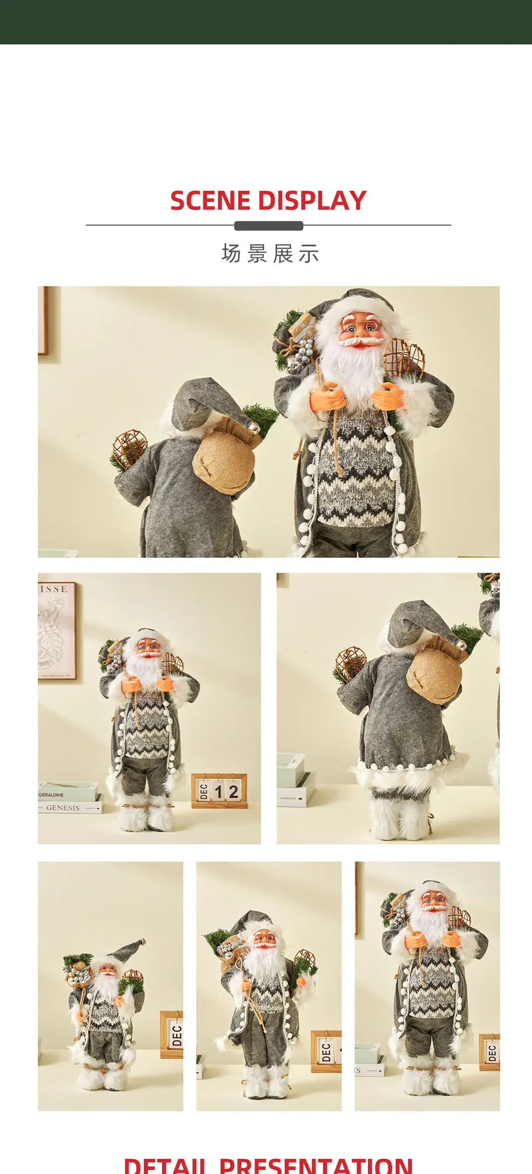 Nordic Cross Border Silver Rudolph Doll Decorations — feature 5