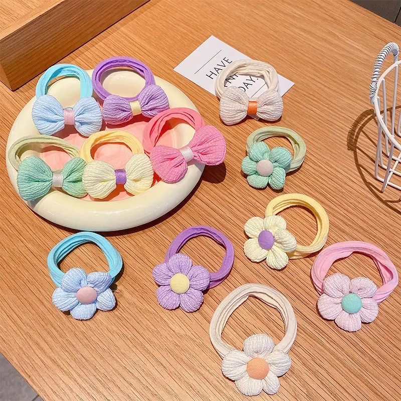 Children's Flower Bow Hair Ties for Girls - Image 6