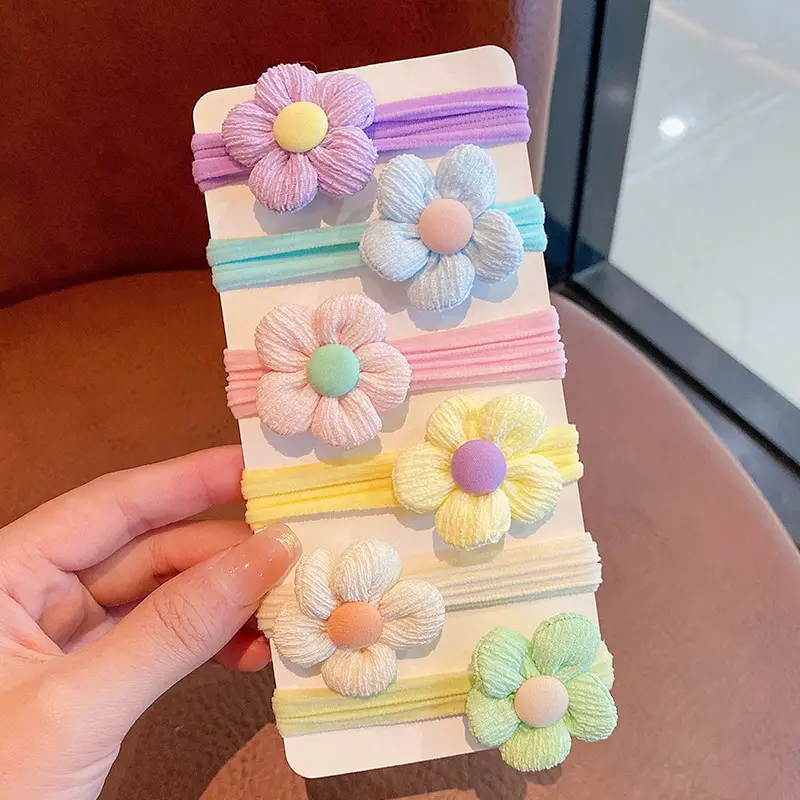 Children's Flower Bow Hair Ties for Girls - Image 2