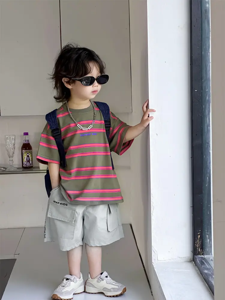 Children Striped T-Shirt Boys 2025 Summer Casual - Image 4