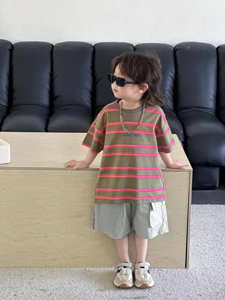Children Striped T-Shirt Boys 2025 Summer Casual - Image 6