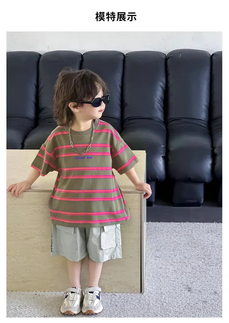 Children Striped T-Shirt Boys 2025 Summer Casual — feature 12