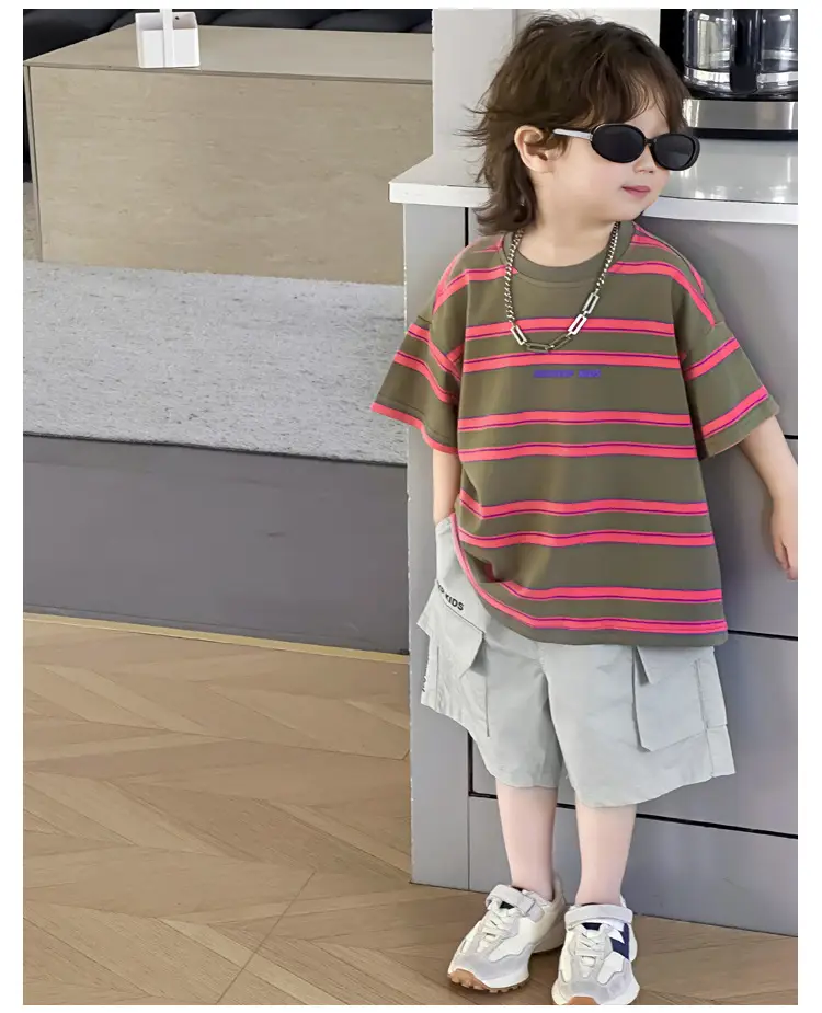 Children Striped T-Shirt Boys 2025 Summer Casual — feature 13