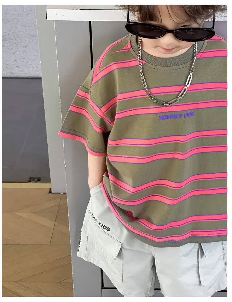 Children Striped T-Shirt Boys 2025 Summer Casual — feature 14