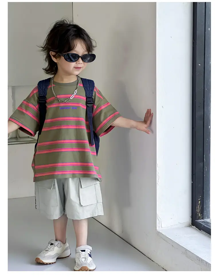 Children Striped T-Shirt Boys 2025 Summer Casual — feature 15
