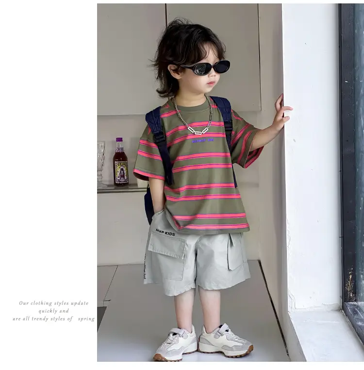 Children Striped T-Shirt Boys 2025 Summer Casual — feature 16