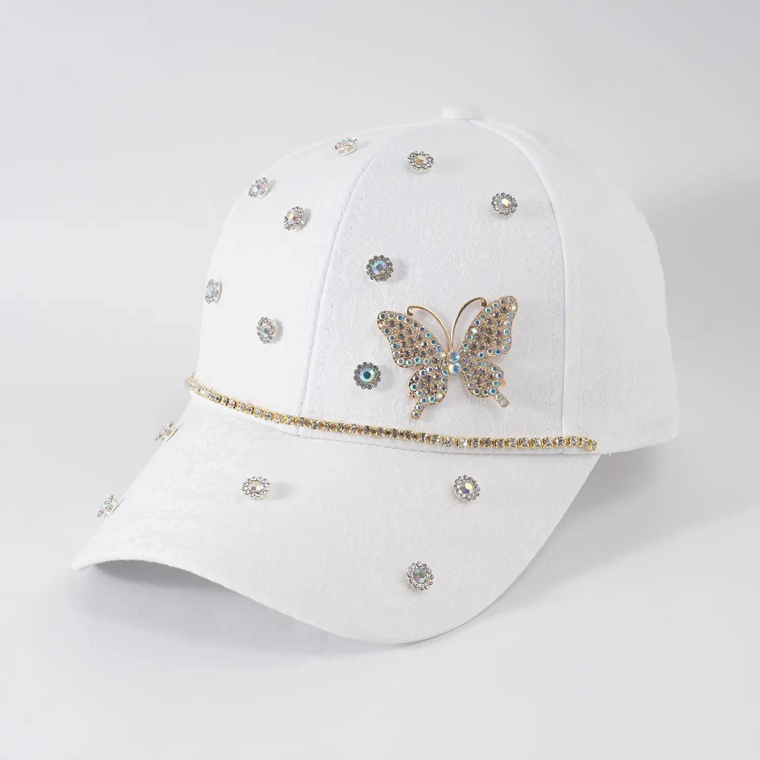 Pink Butterfly Diamond Baseball Cap for Girls — feature 13