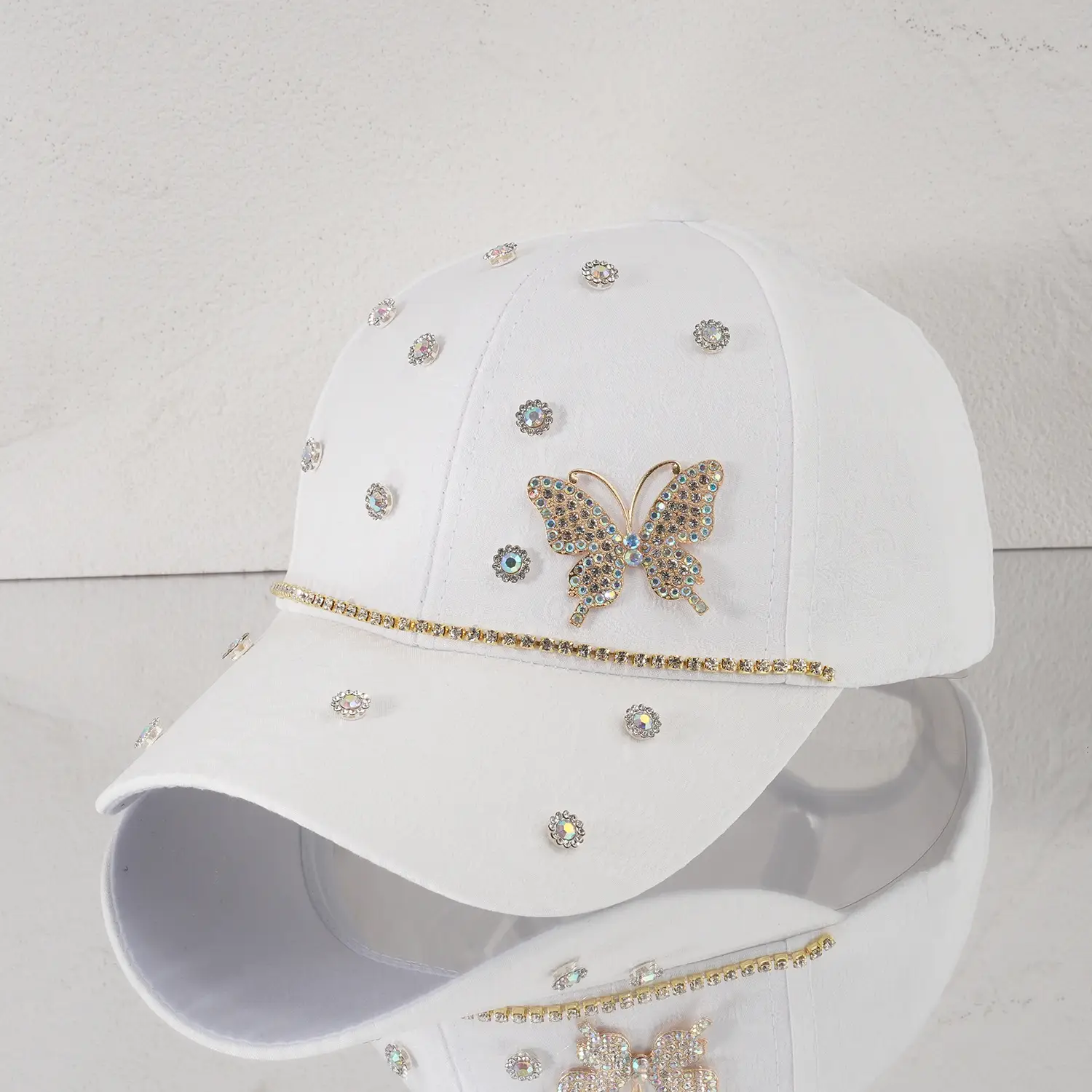 Pink Butterfly Diamond Baseball Cap for Girls — feature 14