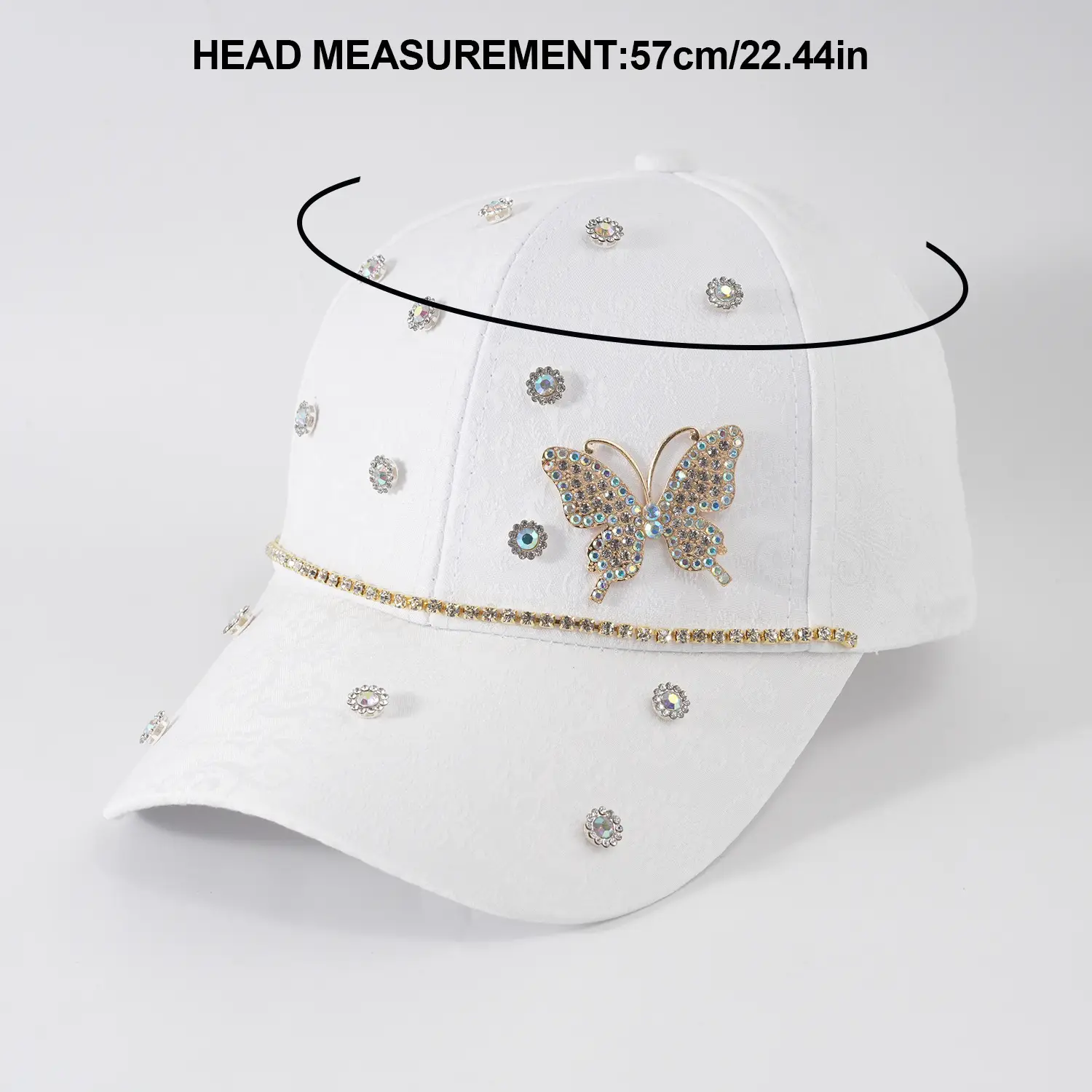 Pink Butterfly Diamond Baseball Cap for Girls — feature 18