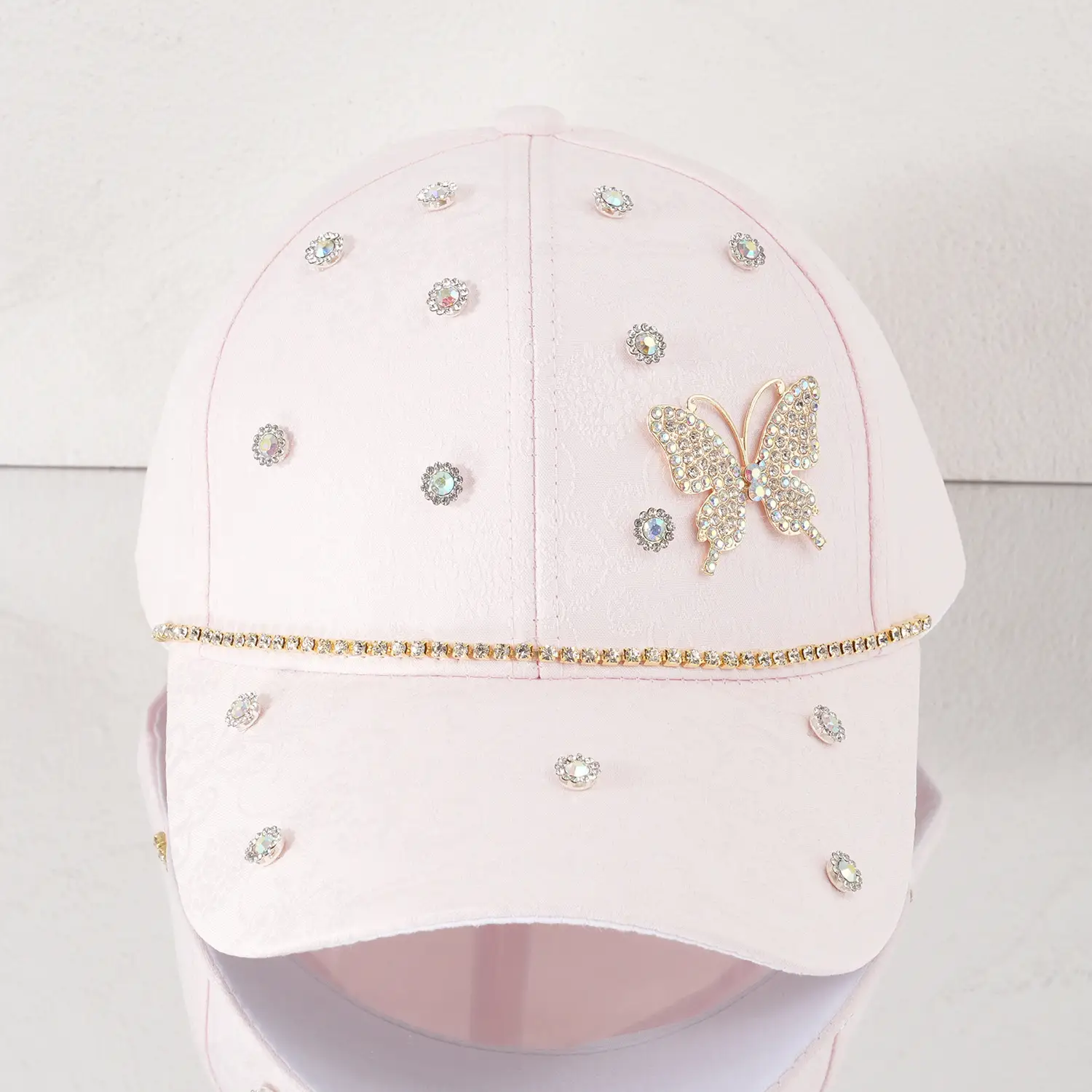 Pink Butterfly Diamond Baseball Cap for Girls — feature 3