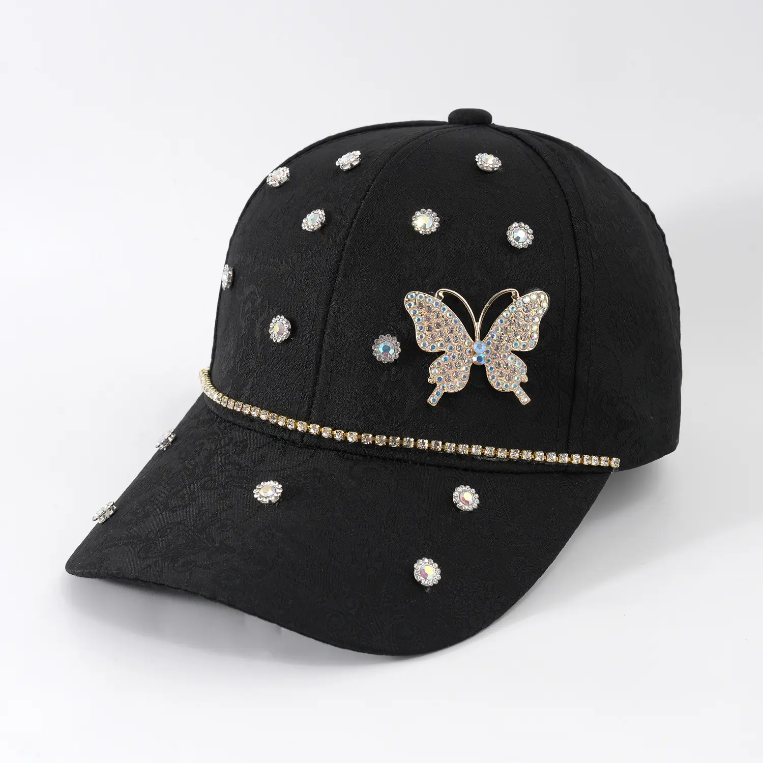 Pink Butterfly Diamond Baseball Cap for Girls — feature 7