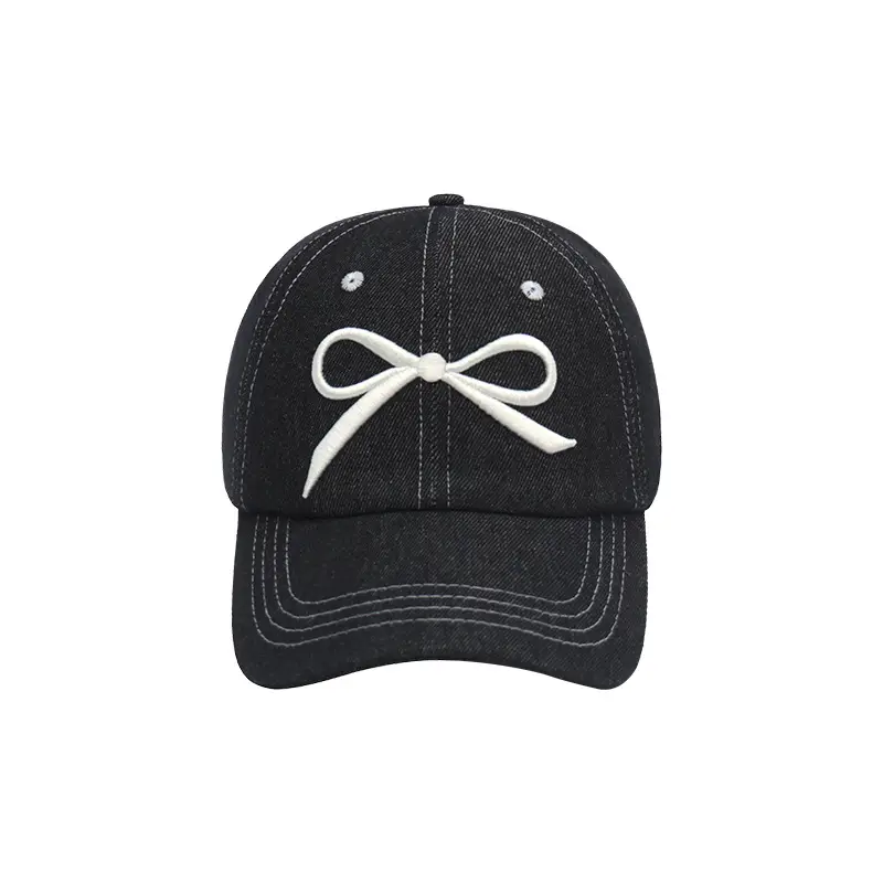 Blue Bow & Wide Eaves Embroidered Cap - Image 11