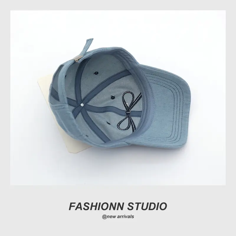 Blue Bow & Wide Eaves Embroidered Cap — feature 15
