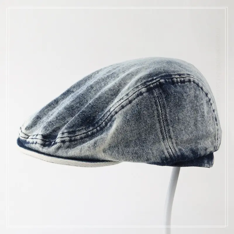 Men's Blue Denim Retro Forward Cap with Short Bristles - Image 6
