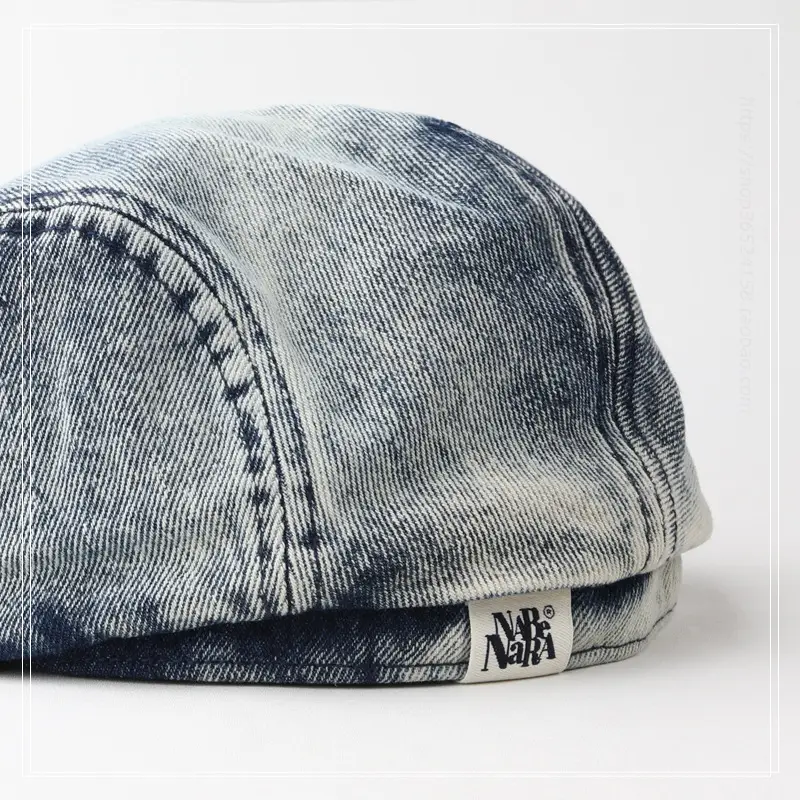 Men's Blue Denim Retro Forward Cap with Short Bristles - Image 7