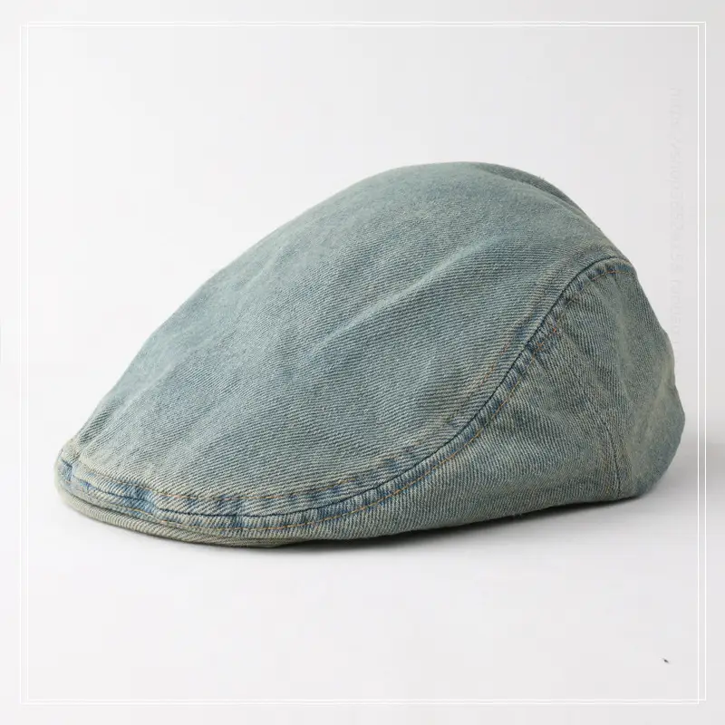 Men's Blue Denim Retro Forward Cap with Short Bristles — feature 1