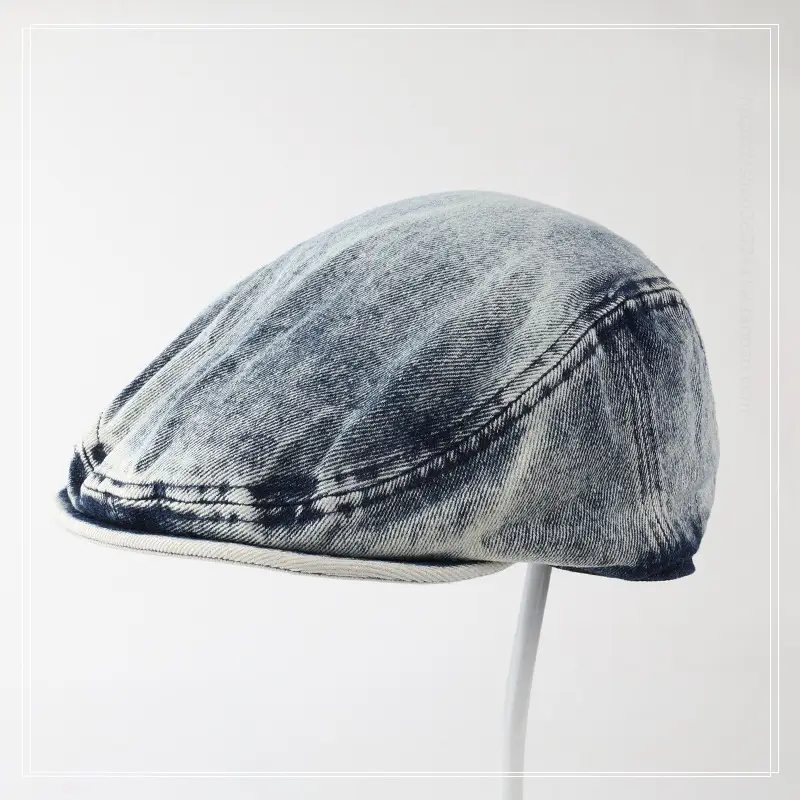 Men's Blue Denim Retro Forward Cap with Short Bristles — feature 11