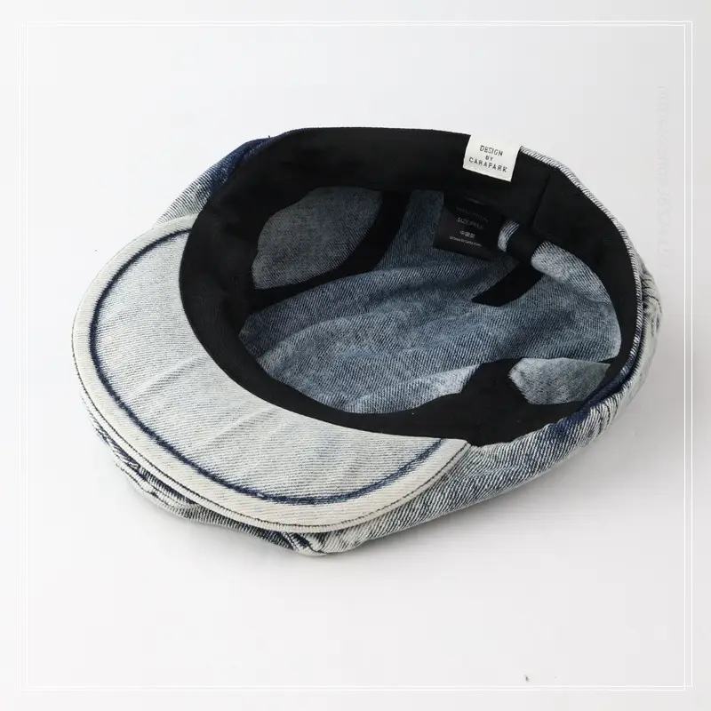 Men's Blue Denim Retro Forward Cap with Short Bristles — feature 12