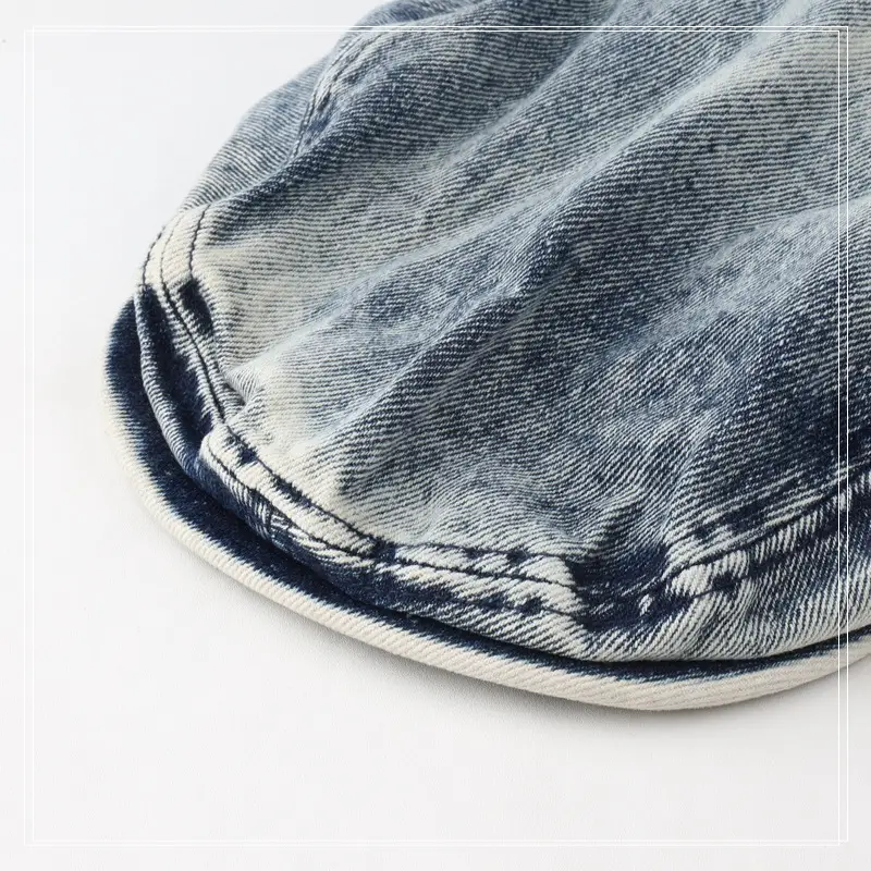 Men's Blue Denim Retro Forward Cap with Short Bristles — feature 14