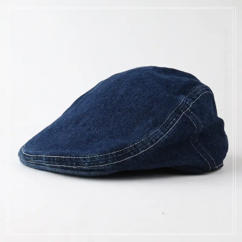 Men's Blue Denim Retro Forward Cap with Short Bristles — feature 4