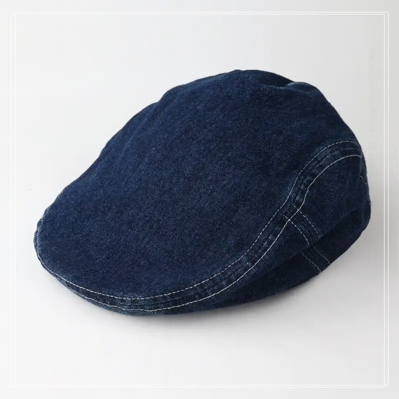Men's Blue Denim Retro Forward Cap with Short Bristles — feature 5