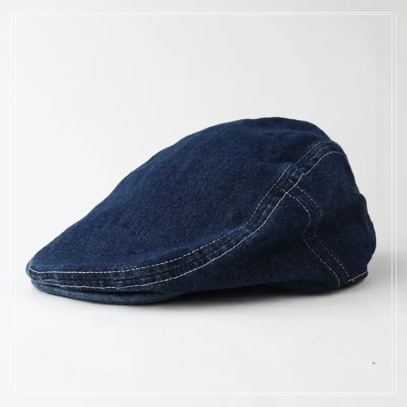 Men's Blue Denim Retro Forward Cap with Short Bristles — feature 6